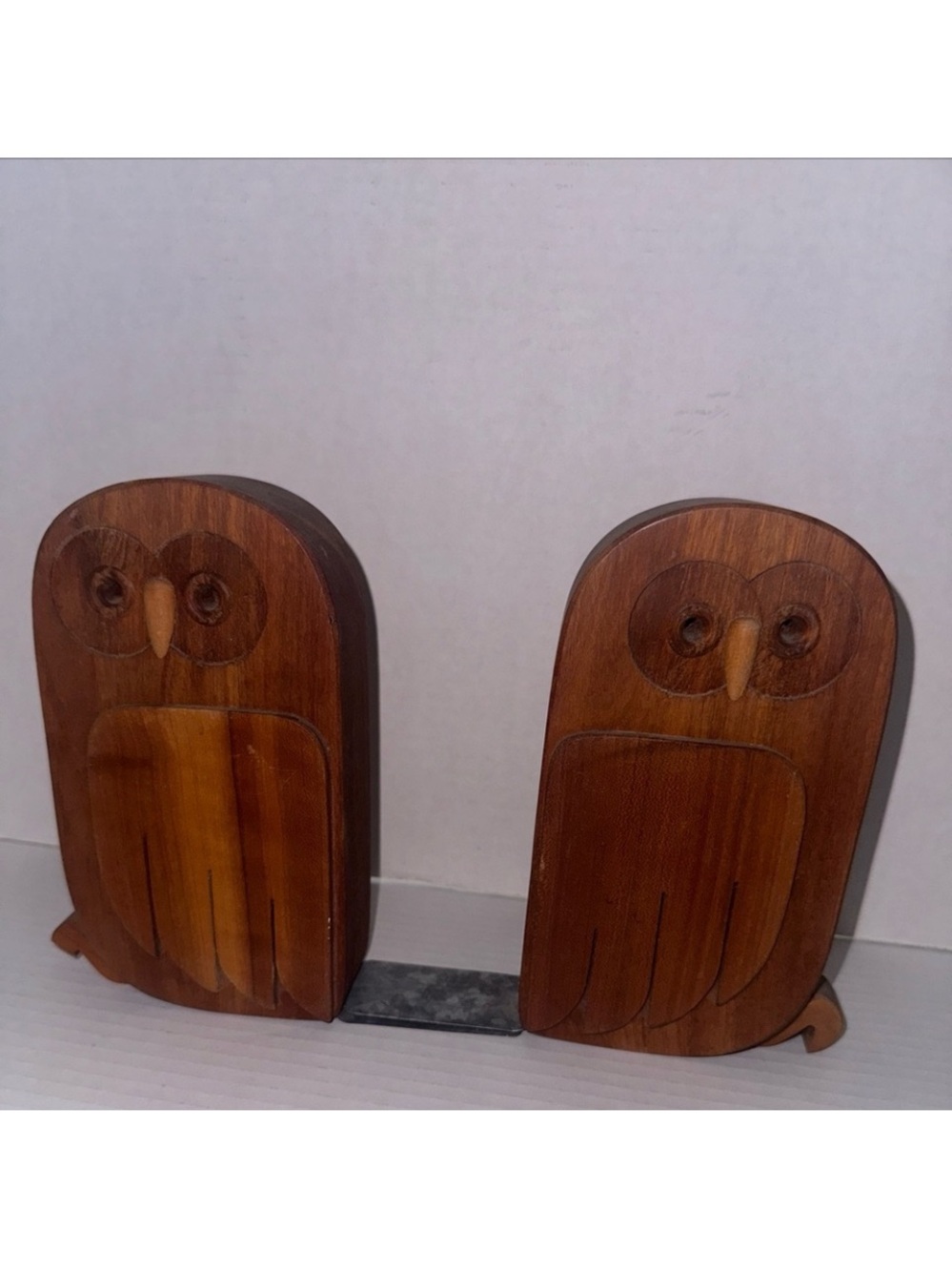 Wooden Owl bookends